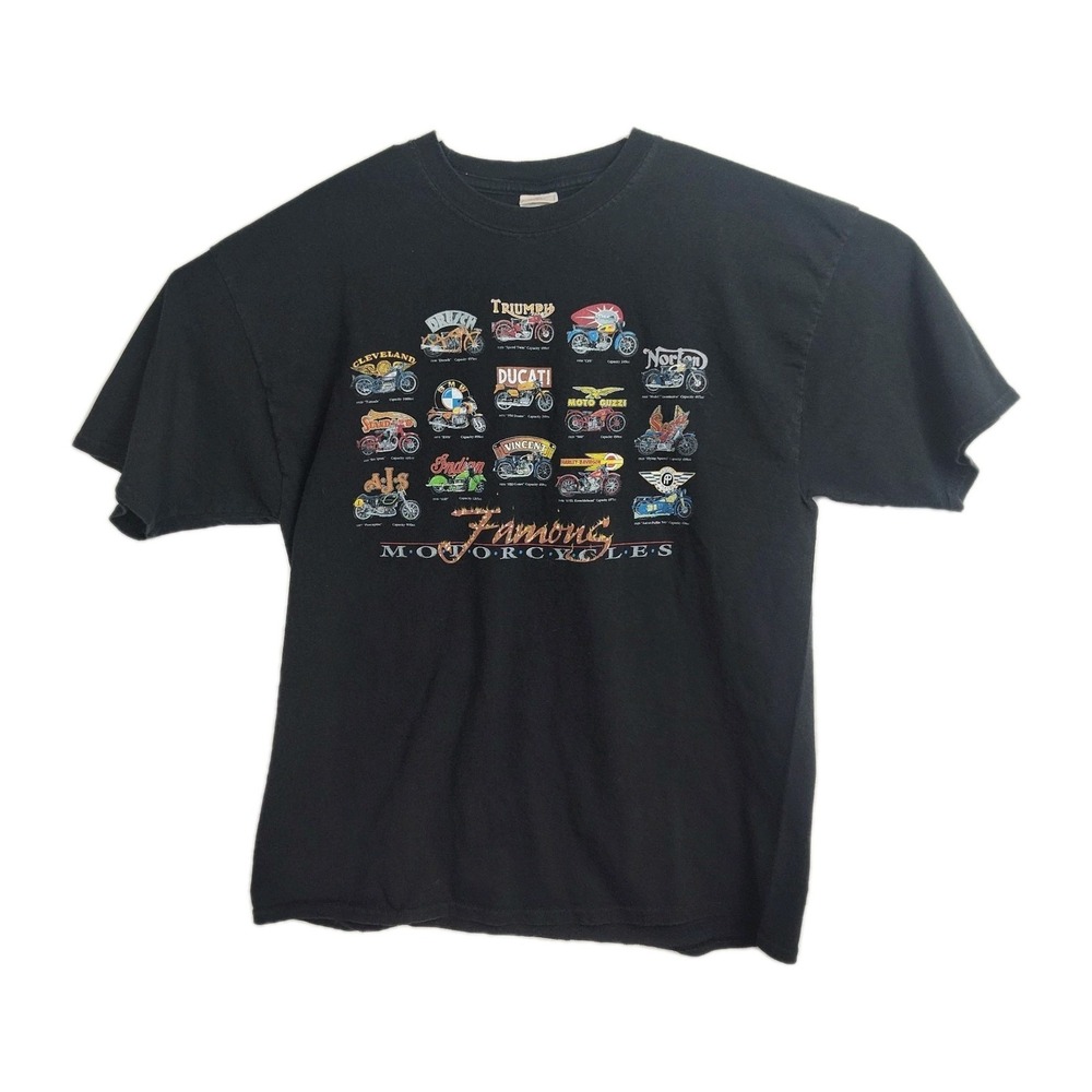 American Tradition Motorcyle T-Shirt Men XL‎ Black Graphic Prints of Motorcycles